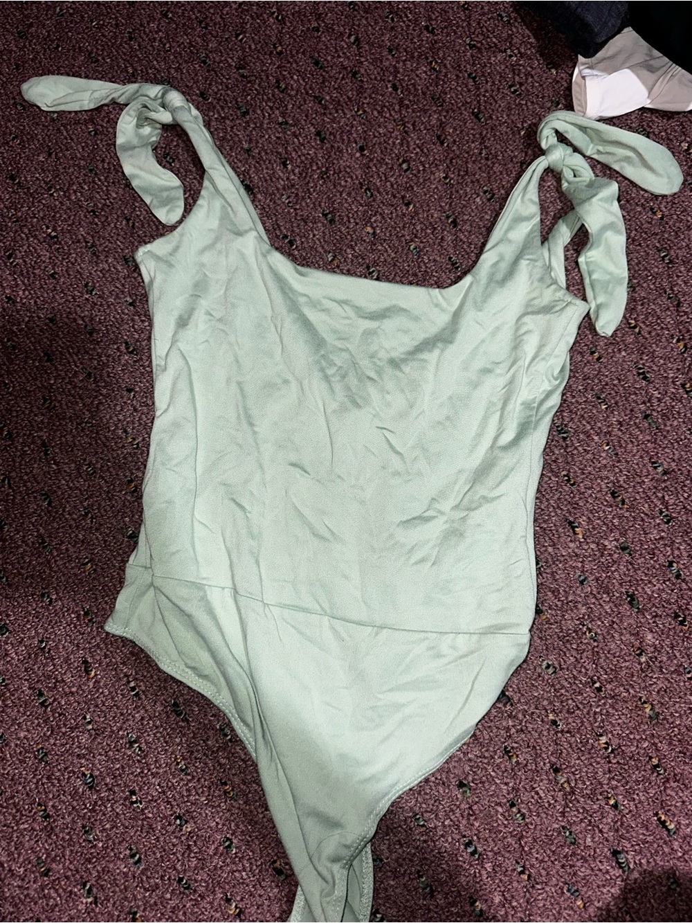 Pink Lily Sage Tie-Shoulder Bandeau Bodysuit